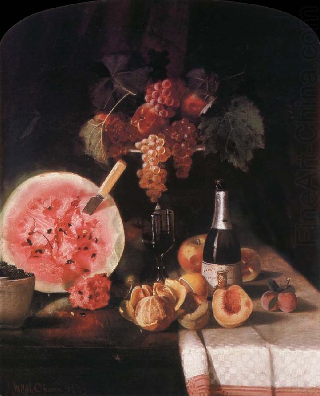 William Merritt Chase Still life and watermelon china oil painting image